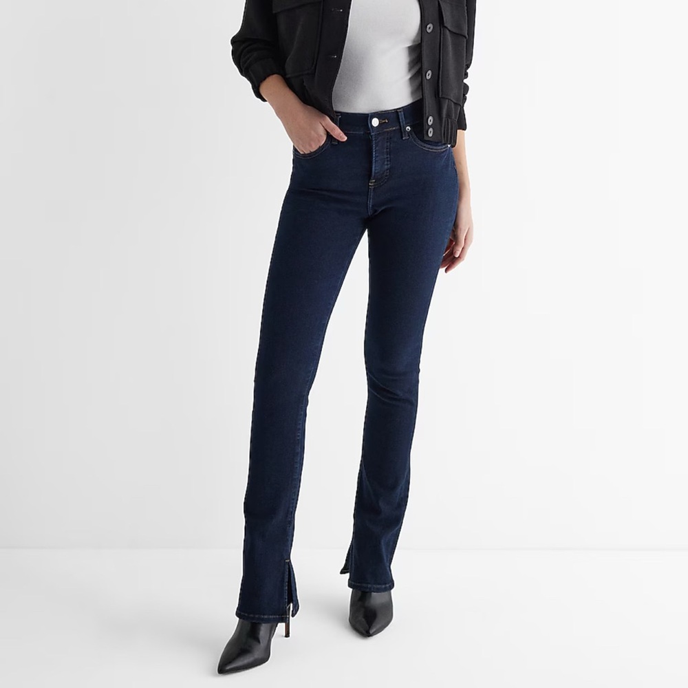 Express Mid Rise Dark Wash Skyscraper Dark Blue Women's Jeans Size 10 Long / 10L